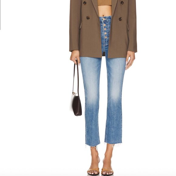Mother Jeans The Pixie Dazzler Ankle Fray Beginners Luck 28 Button Fly US - Picture 1 of 13